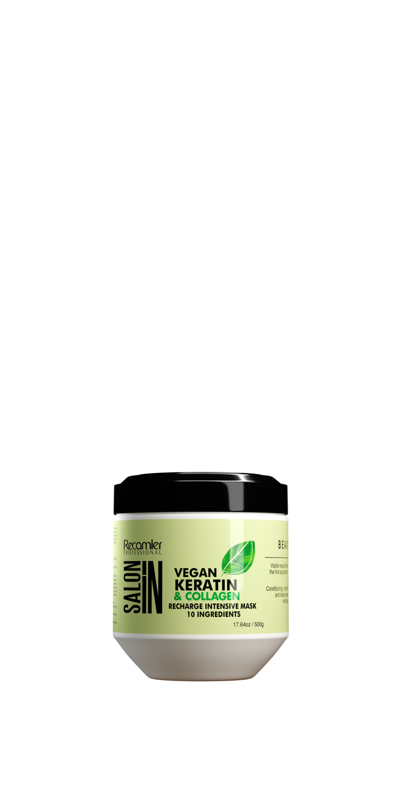 SALON IN VEGAN KERATIN & COLLAGEN INTENS 500G – 043495  CAPILAR CUIDADO /HIDRATACIÓN Y RESTAURACION